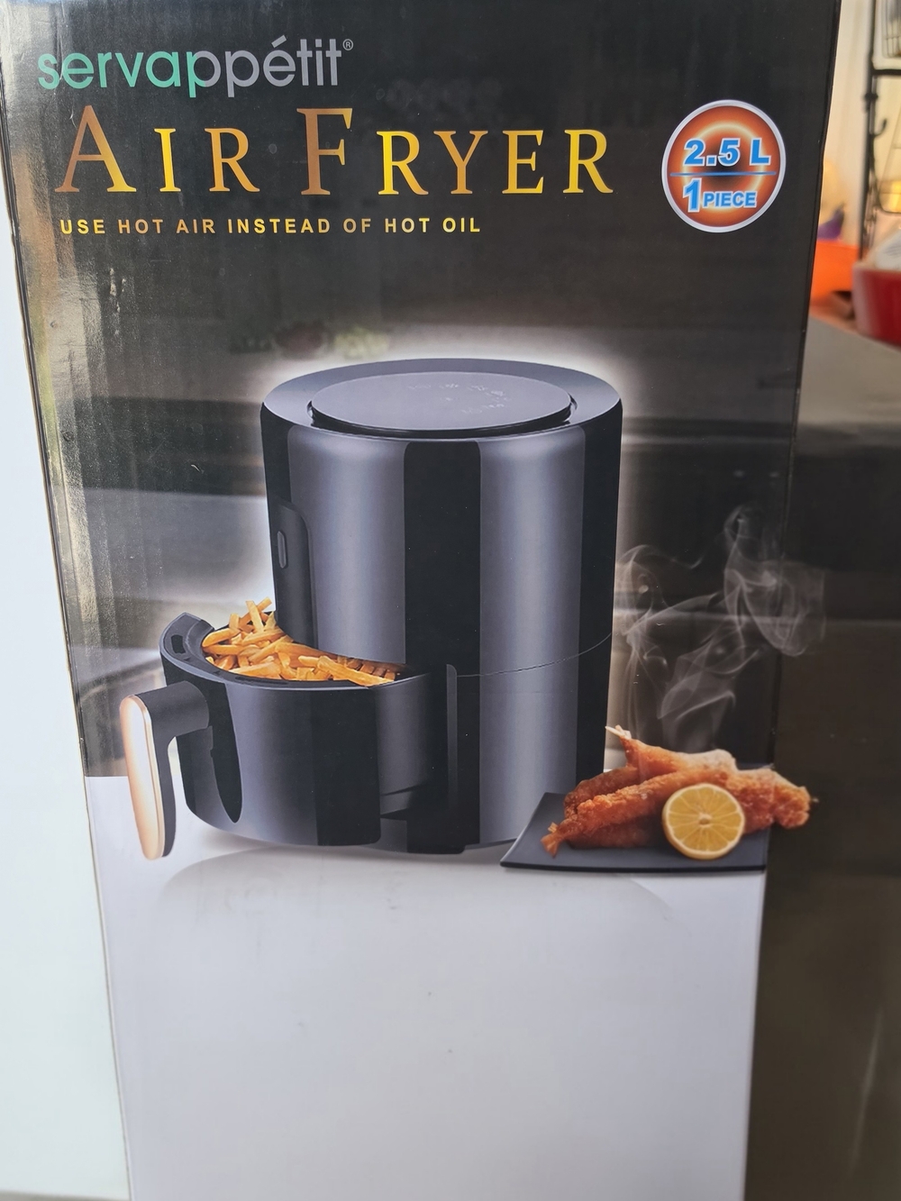 Black 2.5L Compact Air Fryer